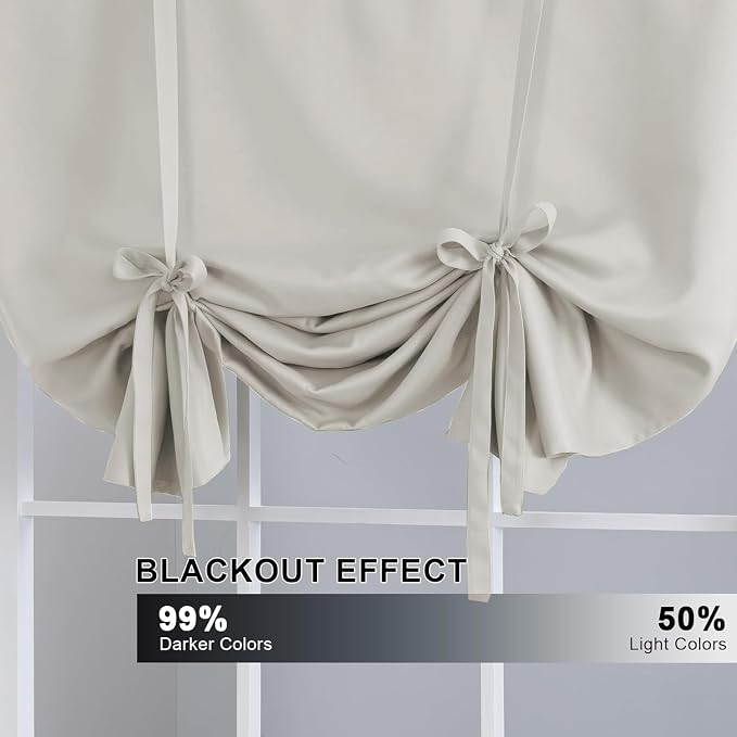 H.VERSAILTEX Blackout Tie Up Curtain Thermal Insulated Window Shade Light - Image 3