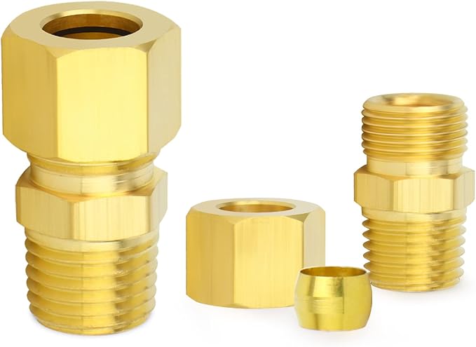 ChillWaves Brass Compression Tube Fitting, 3/8" OD x 1/4" NPT Male Compression - Image 6