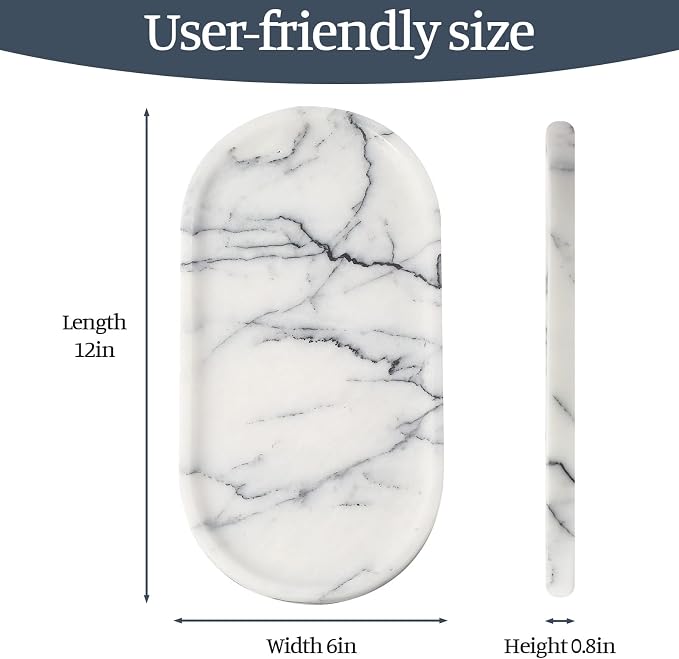 Natural Marble Tray, Catchall for Perfume, Jewelry Dish Milas Lilac - Image 2