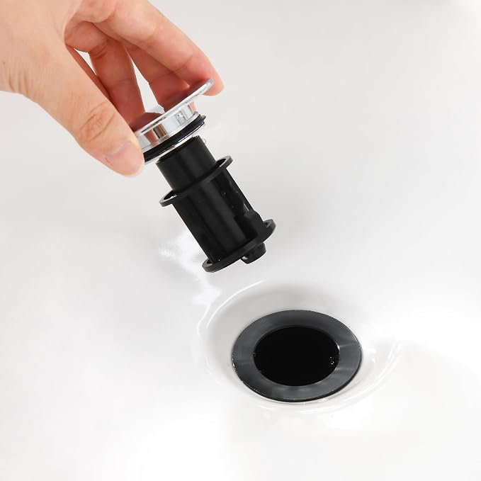 TIORIY Chrome Pop Up Bathroom Sink Drain, - Image 8