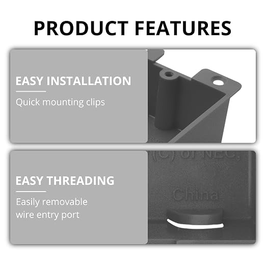 1-Gang PVC Old Work Standard Switch/Wall Electrical Outlet Box Grey Outlet - Image 4