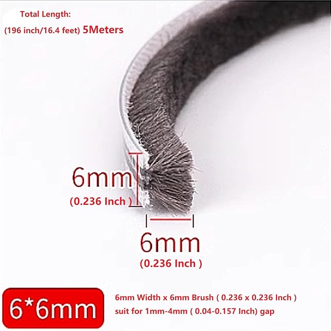 16 Ft 196 Inch Sliding sash Windows Doors Tape Pile Draught excluder Brush Seal - Image 2