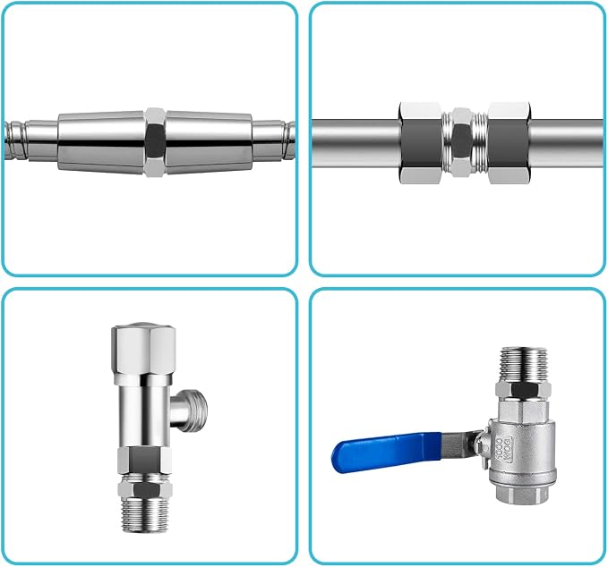 OFFO Shower Hose Extension Adapter, G1/2 to G1/2 Shower Hose Extender Fitting - Image 7