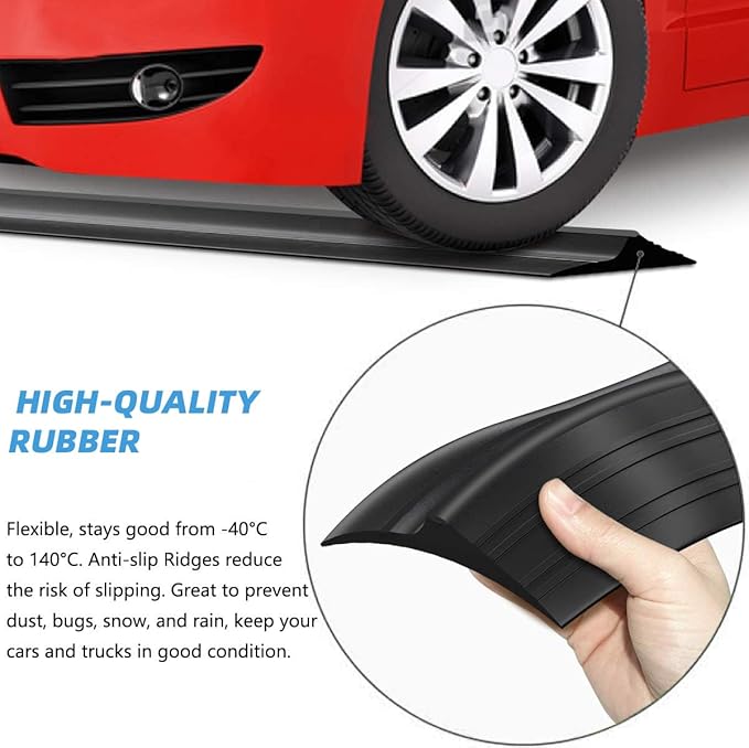 Jin&Bao Black Garage Door Threshold Seal 10FT Rubber Strip & 1 Adhesive | - Image 2