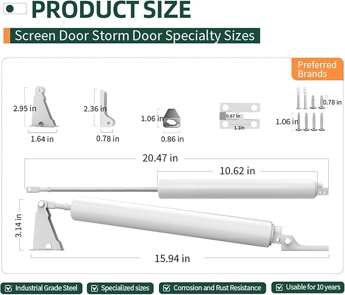 Screen Door Closer, Storm Door Closer, Lasts - Image 6