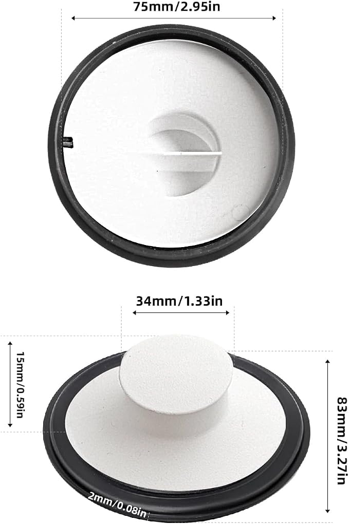 RQYEKDO 3.5" Sink Stopper White Fits InSinkErator Moen Waste Maid - Image 5