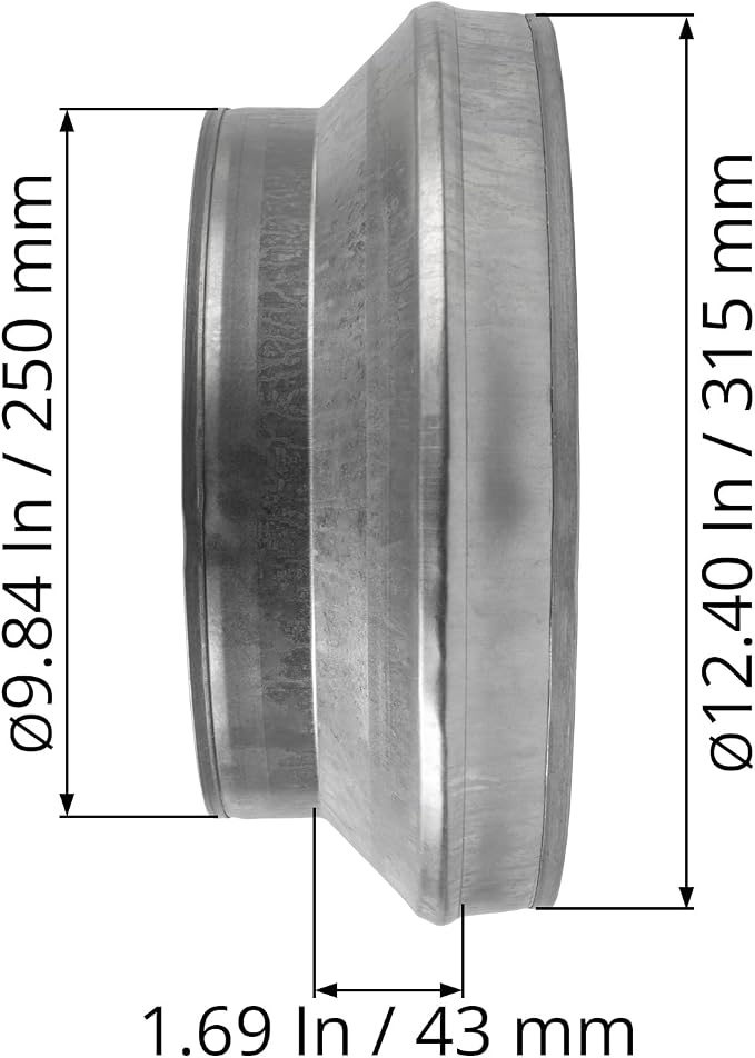 12" to 10" Inch Galvanized Steel Round Duct Reducer - Image 6