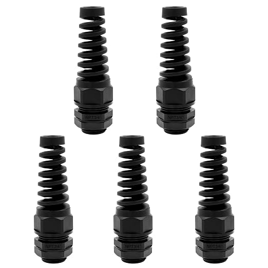 Strain Relief Cord Connector, LISTENJIALE 5Pcs NPT 3/4" Waterproof Cable Gland by LISTENJIALE