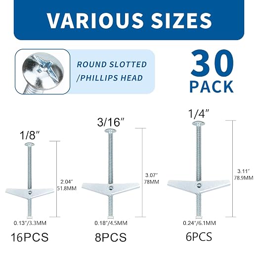 30 Sets 3 Sizes Hollow Wall Anchors - Image 2