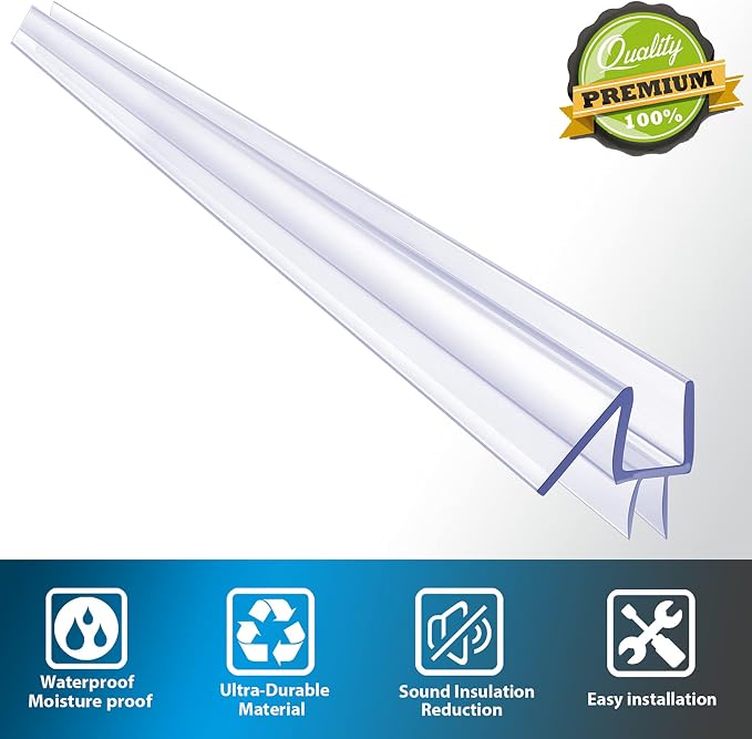 2-Pack Butecare Frameless Shower Door Bottom Seal - Image 2
