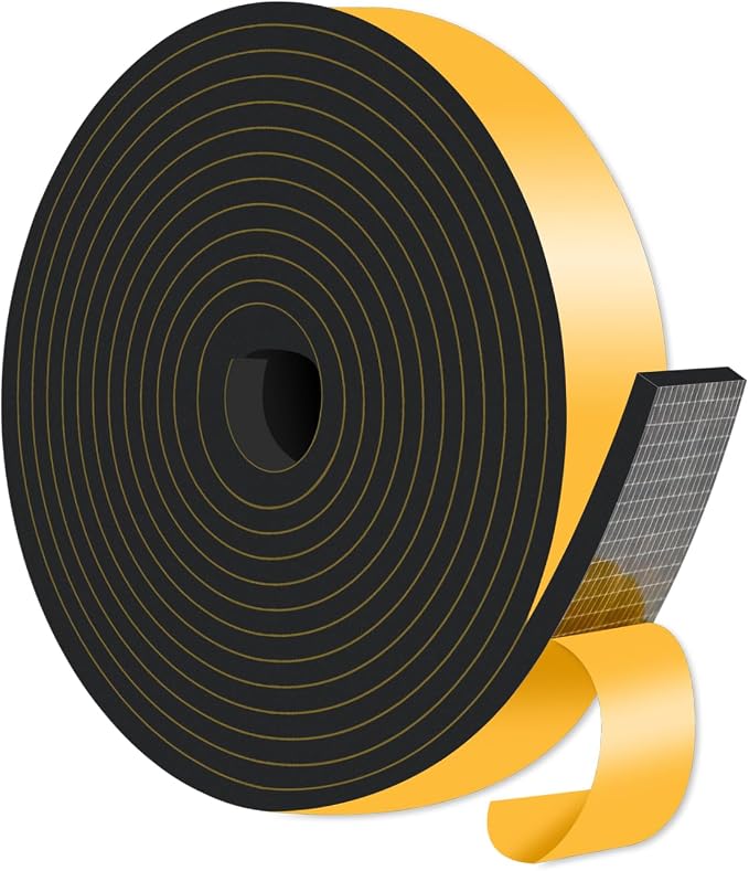 Foam Weather Stripping Tape, High Density CR, 1 in x 1/4 in x 13Ft | Weather by MIKONIYA