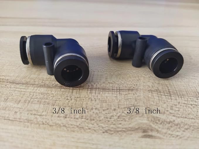 3/8" Push Elbow Union, 10 Pack, Plastic & Stainless Steel, Air Fitting - Image 2