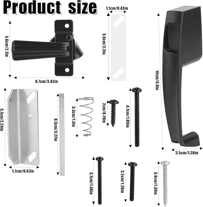 PEUTIER Push Button Storm Door Latch, Heavy Duty Screen Doors Latch | - Image 2