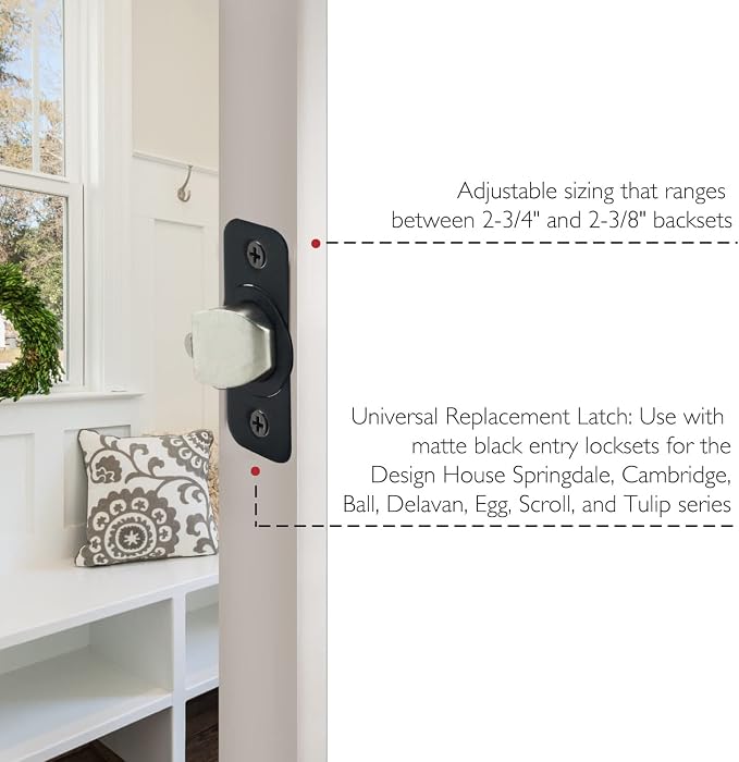 Design House 779298 6-Way Universal Entry Latch Matte Black | Adjustable - Image 4