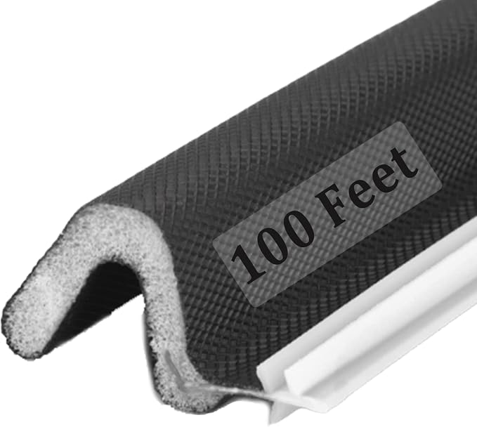 100 Feet Weather Stripping Door Seal Strip, Solike V-Shaped "Q" Foam Slot by Solike