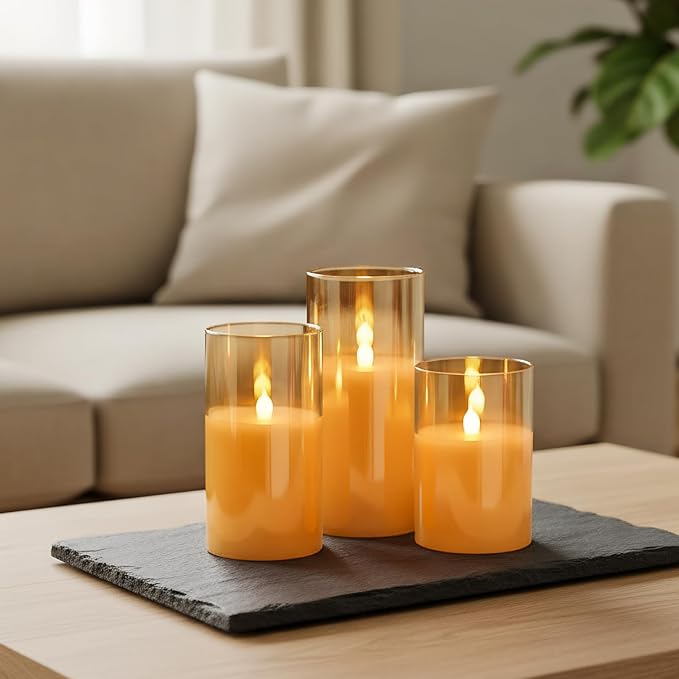GenSwin Glass Flameless Led Candles Battery Operated - Image 5