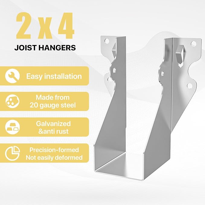 20 pcs 2x4 Joist Hanger, LU26 18 Gauge Double Shear Face Mount Joist Hanger - Image 5
