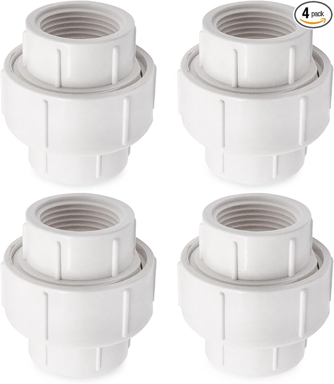 1 inch PVC Pipe Union Fittings, PVC Connectors Female Thread Coupling by BENLIUDH