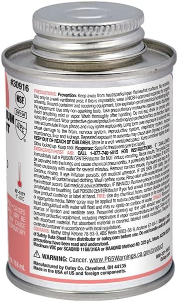 Oatey, 30916 ABS Extra Special Cement, 4 oz - Image 7