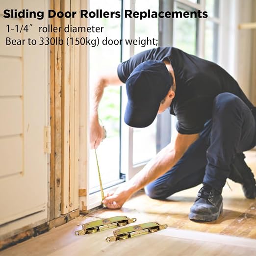 2pcs Heavy Duty Sliding Patio Door Rollers Replacements Hardware Kits, 1-1/4" - Image 7