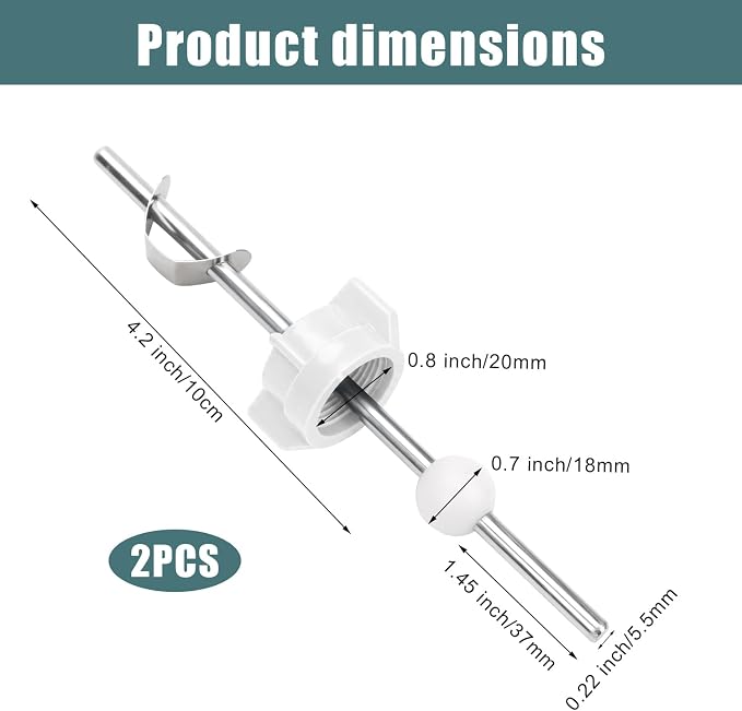 2pcs Sink Ball/Pivot Rod Replacement Parts Bathroom Sink Drain Stopper Kit - Image 2