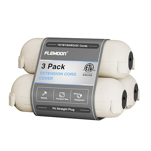 3 Pack Outdoor Extension Cord Waterproof Cover, by FLEMOON