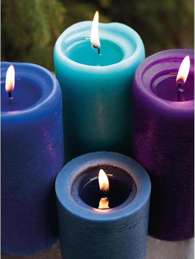 Large Pillar Candles 3x6 Inch – Set of 3 Unscented Dripless Purple Candles - Image 8