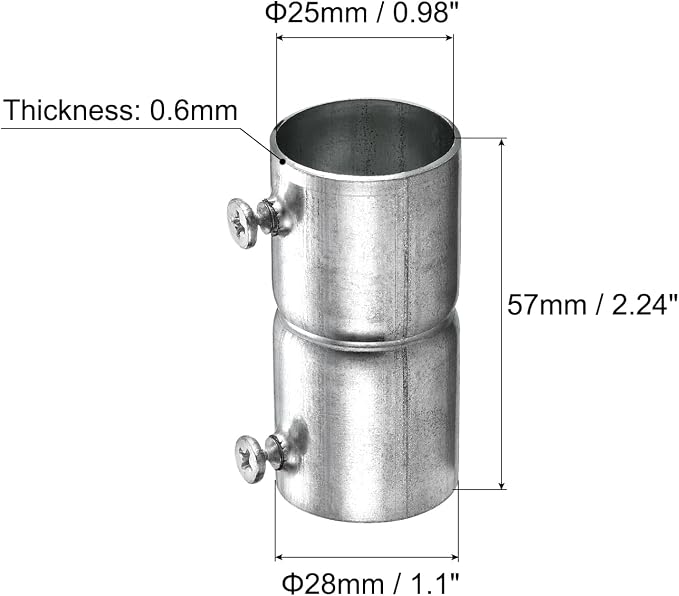 uxcell EMT Coupling, 25mm EMT Set Screw Coupling Conduit Fittings 57mm Length - Image 2