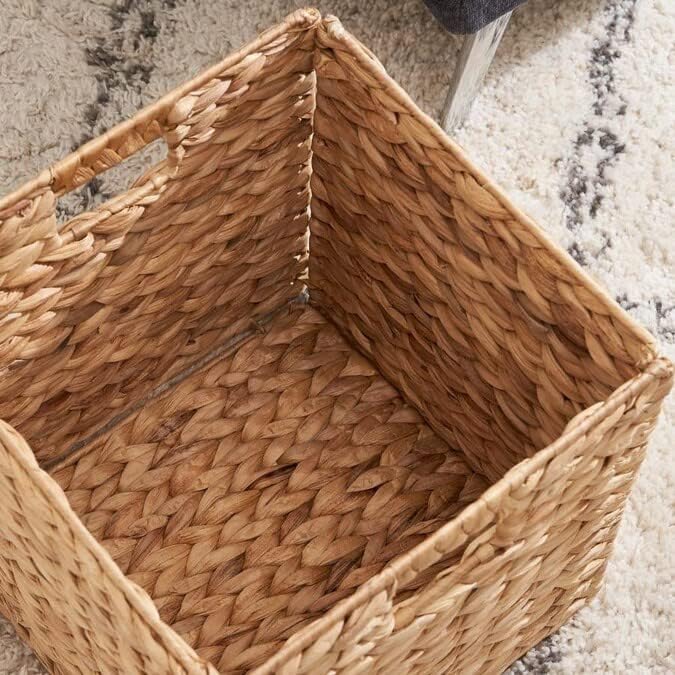 M4DECOR 12x12x12 Storage Cube, Water Hyacinth Storage Baskets, Wicker Storage - Image 4