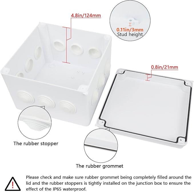 Junction Box, ABS Plastic IP65 Waterproof and Dustproof, Universal Electrical - Image 4