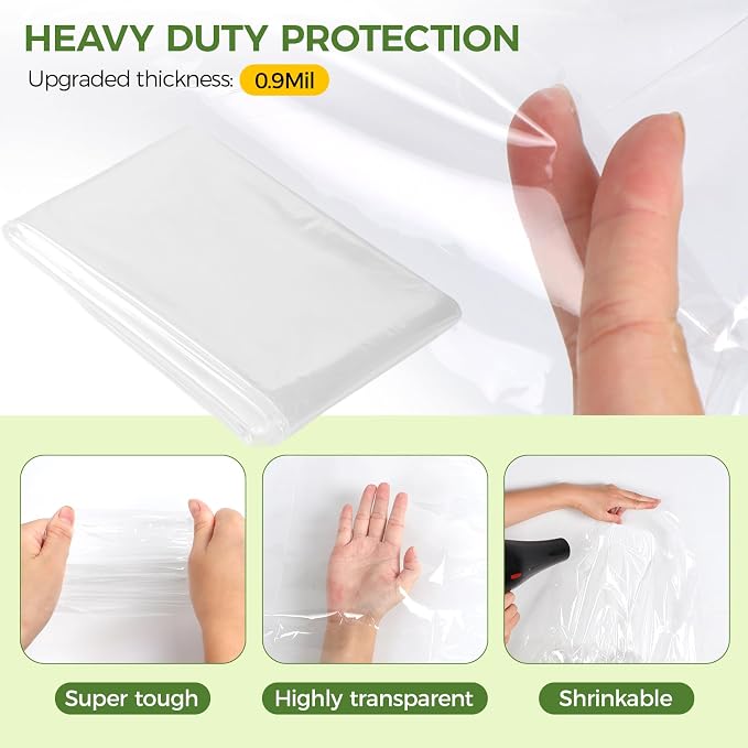 FLYZZZ Window Insulation Kit, 62X126inch 0.9 Mil Window Plastic - Image 4