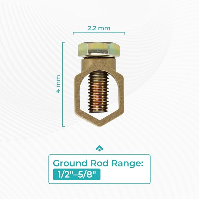 Copper Ground Clamp Set, Includes 2 Grounding Rod Clamps | Copper Ground Clamp - Image 2