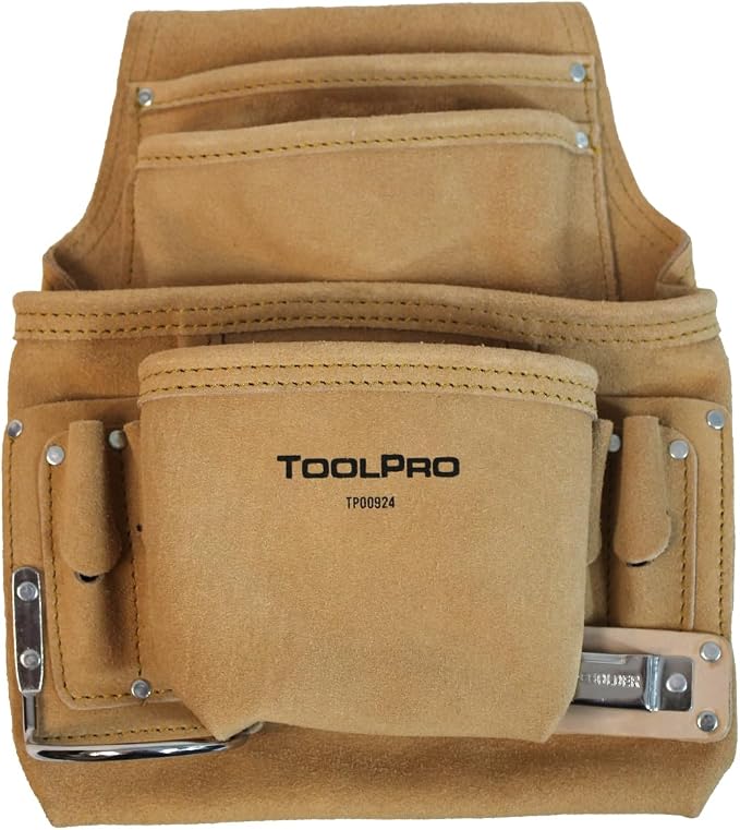 ToolPro Nail Pouch for Drywall Equipment, Pliers – for Construction, and DIY by ToolPro