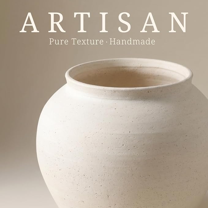 Ceramic Vase 6.7", Textured Ribbed Flower Vase - Image 5