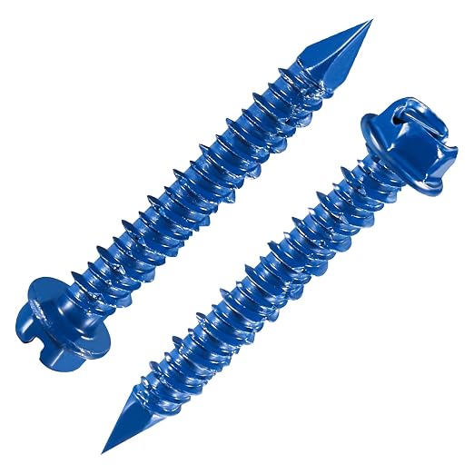 Wensilon 1/4 "* 2-1/4" Slotted Hexagonal Concrete Screw Anchor Blue Hexagonal by Wensilon