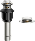 FORIOUS Sink Drain with Overflow, Brushed Nickel Pop Up Drain with Stopper by FORIOUS