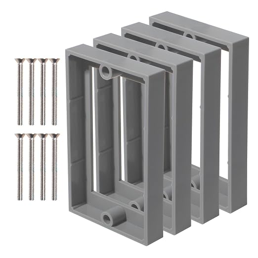 MAKERELE 1 Gang Electrical Outlet Box Extender, 1/2 Inch Gray, 4 Pack | by MAKERELE