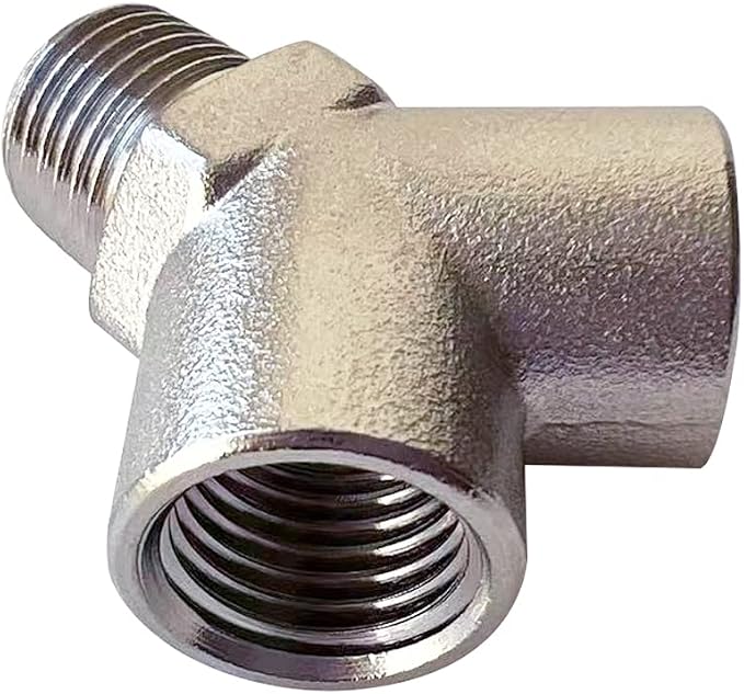 Nickel Plated Brass Pipe Fitting Wye Tee Y Shape 3 ways Connector, 1/4" NPT - Image 4