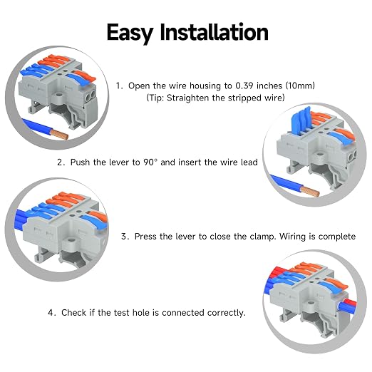 5Pcs Lever Wire Connectors, 2 in 6 Out, 4-2.5 mm² | 4-2.5 mm² Quick Wiring DIN - Image 6