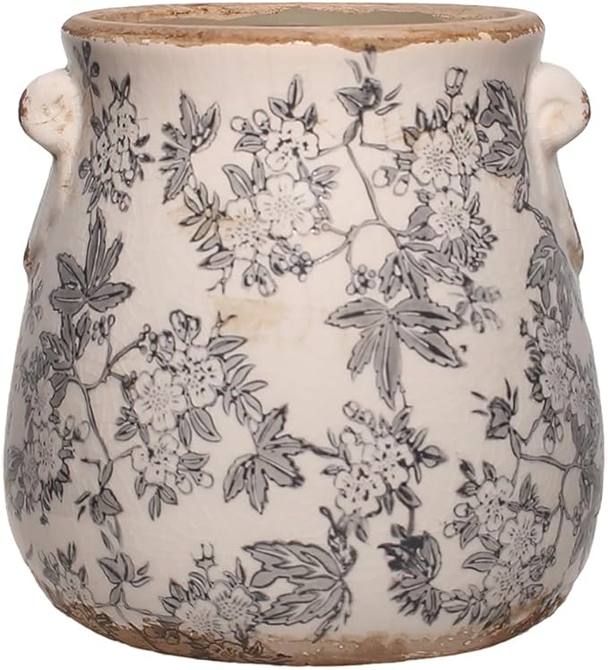 Rustic Farmhouse Ceramic Flower Pots, Vintage Antique Crock Planter & Vase | by XiaanJiaju
