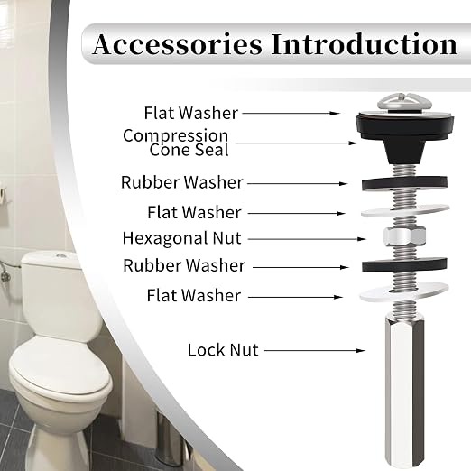 Universal Toilet Tank to Bowl Bolts Kit, Heavy Duty Toilet Bolts, Waterproof - Image 4