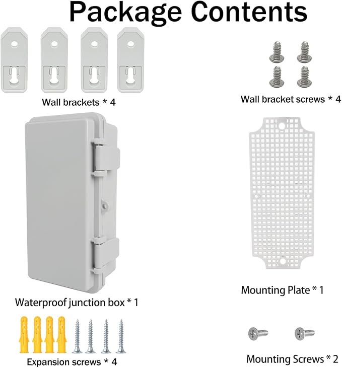 Junction Box, Hinged Grey Cover IP67 Waterproof ABS Project Box - Image 7