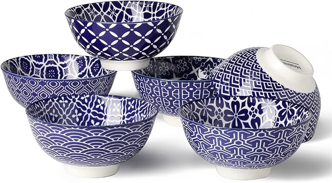 Metahom Small Bowls Set of 6, Ceramic Dessert Bowls, 10 Oz, Condiments by Metahom