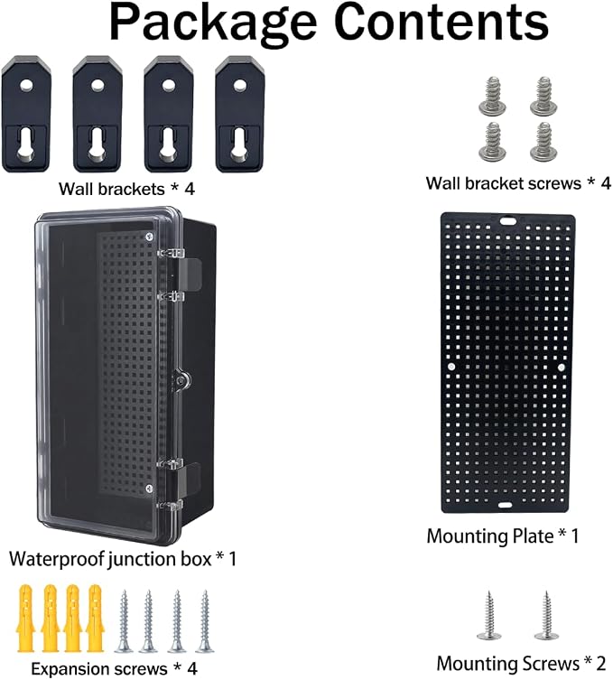 Junction Box, Hinged Black Clear Cover IP67 Waterproof ABS Project Box - Image 7