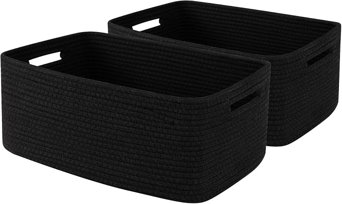 OIASKET Large Storage Basket for Organizing, Woven Rope Basket for Shelves by OIASKET