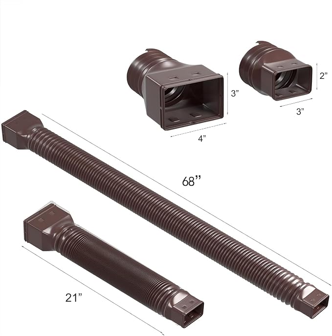 YOTODY 2 Pack Rain Gutter Downspout Extensions Flexible, Universal Drain - Image 2