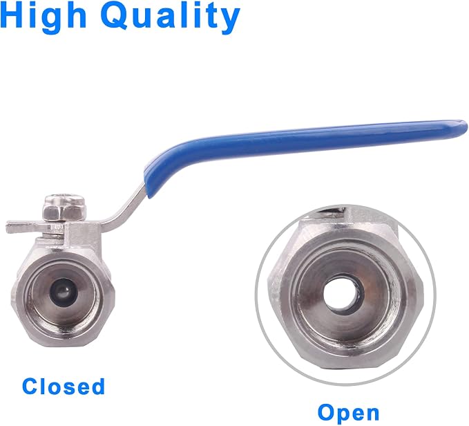 DERNORD Stainless Steel Ball Valve 1PC Type 0.25" NPT Standard Port - Image 3