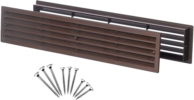 1 Set - Two Sided Door Vent Cover 17.7x3.6 inch - Brown Plastic Ventilation by Steinberg14