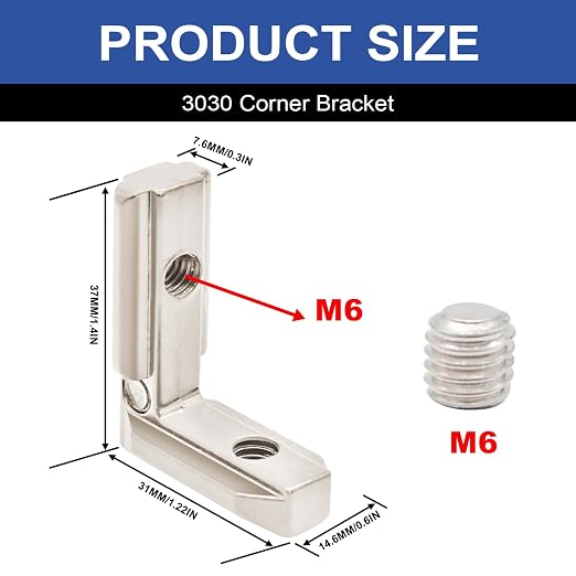 24pcs 3030 Extrusion Connector Corner Bracket Joint Silver | 3030 Extruded - Image 2