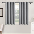 H.VERSAILTEX Grommet Natural Linen Textured Kitchen Curtains 45 inch Length by HVERSAILTEX